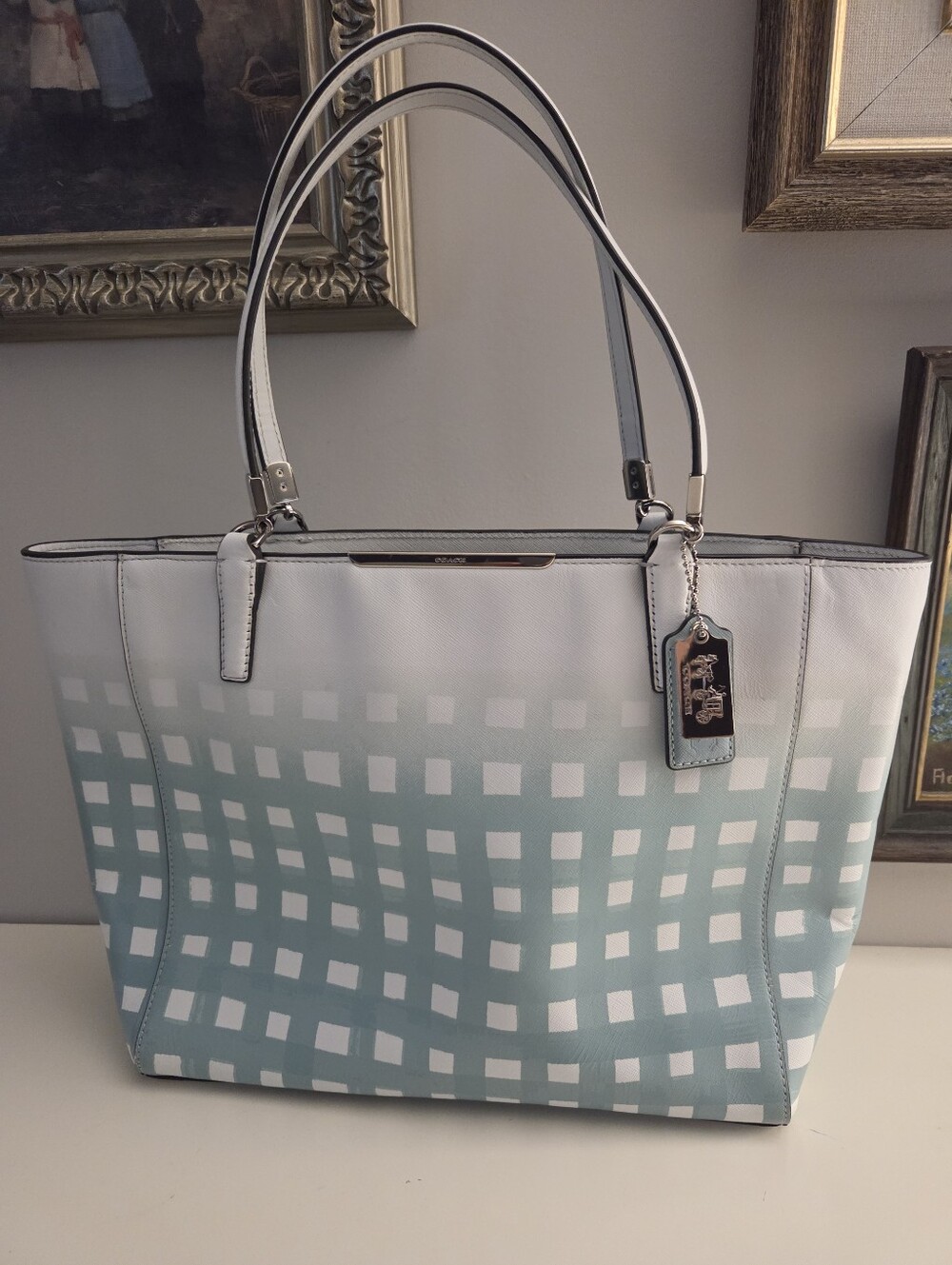 Coach Madison Gingham Tote